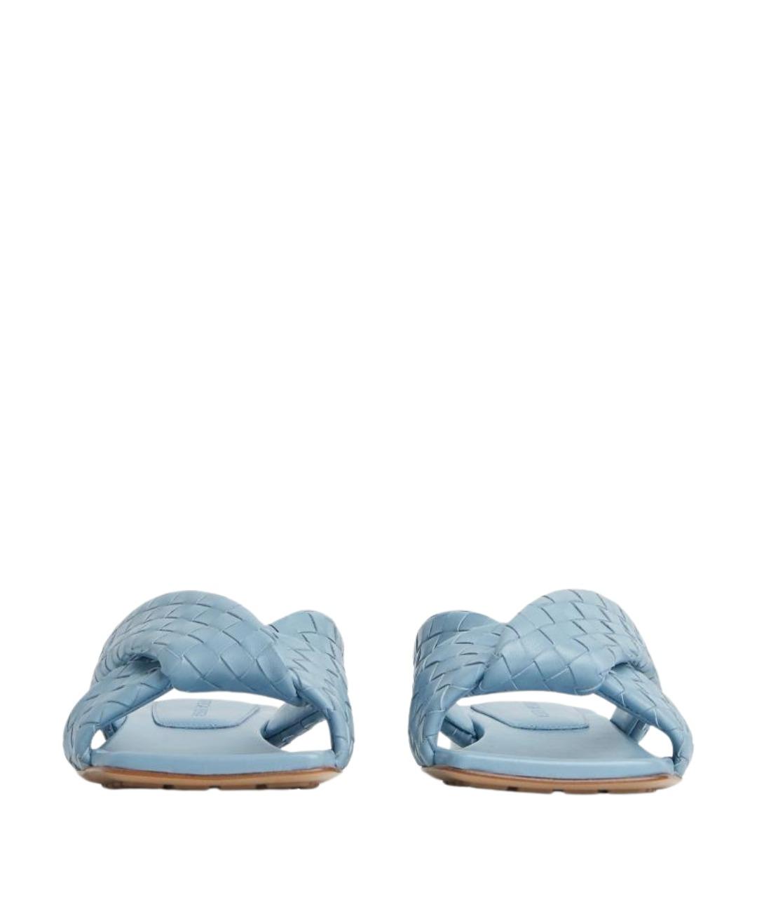 BOTTEGA VENETA Голубые кожаные сандалии, фото 2