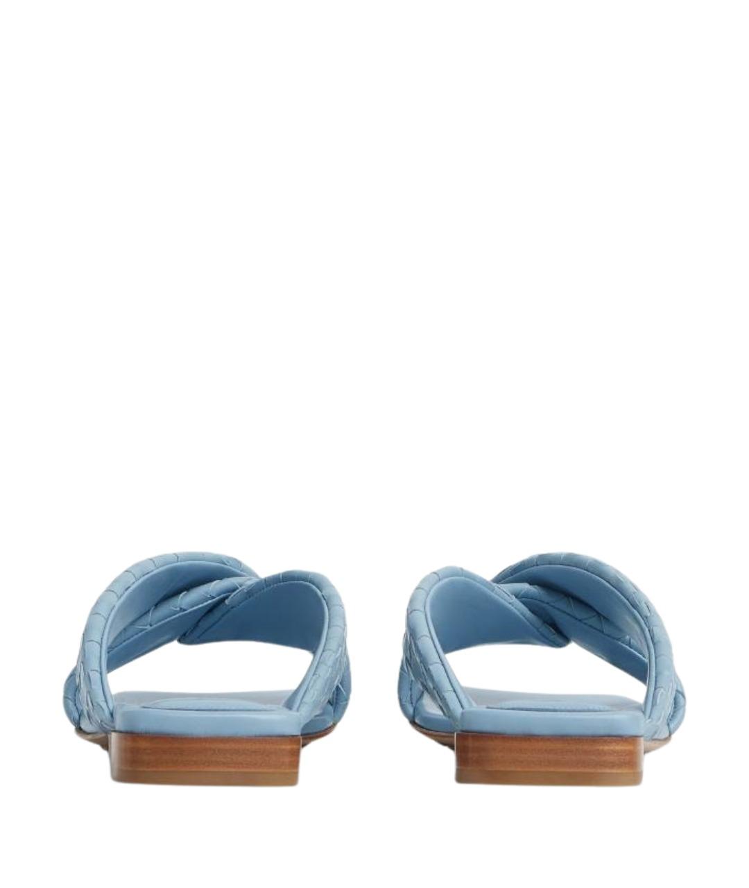 BOTTEGA VENETA Голубые кожаные сандалии, фото 3