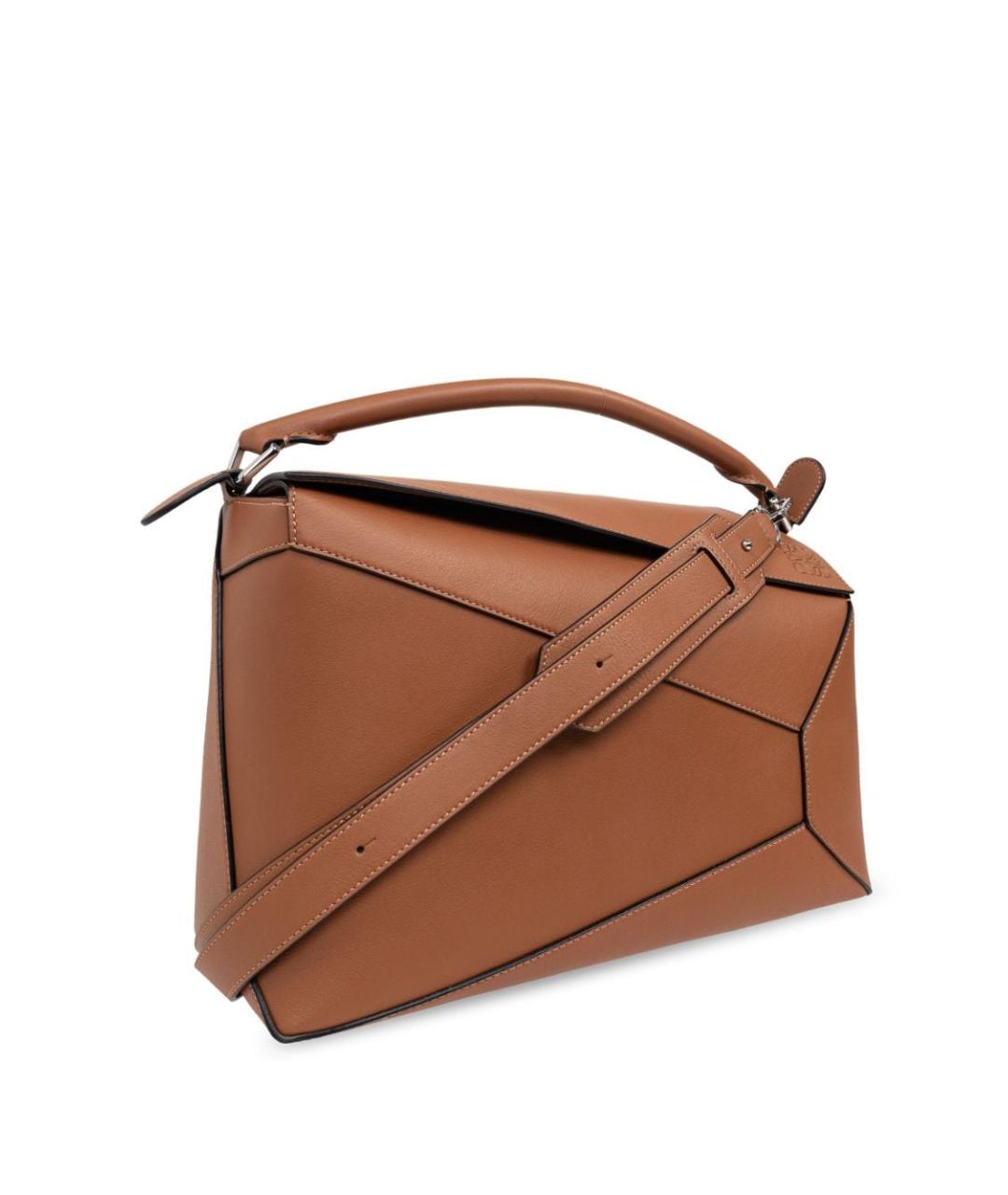 LOEWE Коричневая кожаная сумка на плечо, фото 5