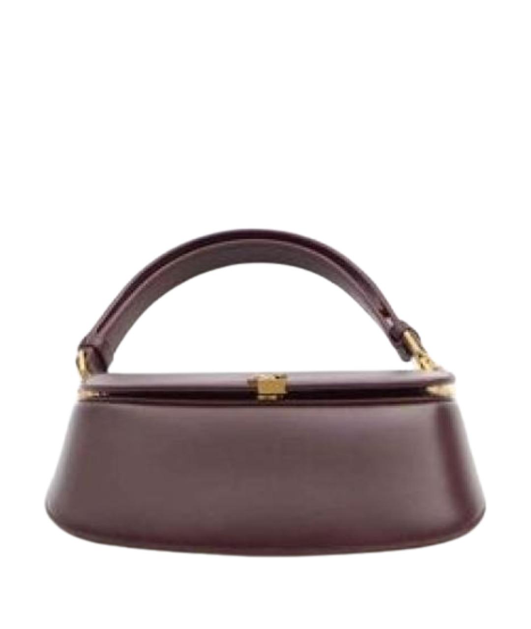 SAINT LAURENT Бордовая кожаная сумка через плечо, фото 4