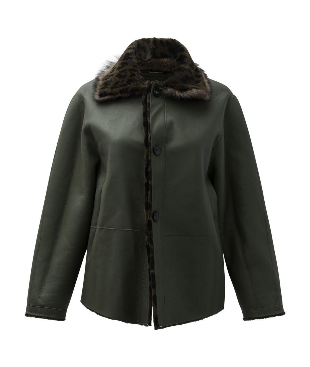 FURLING BY GIANI Зеленые кожаное пальто, фото 2