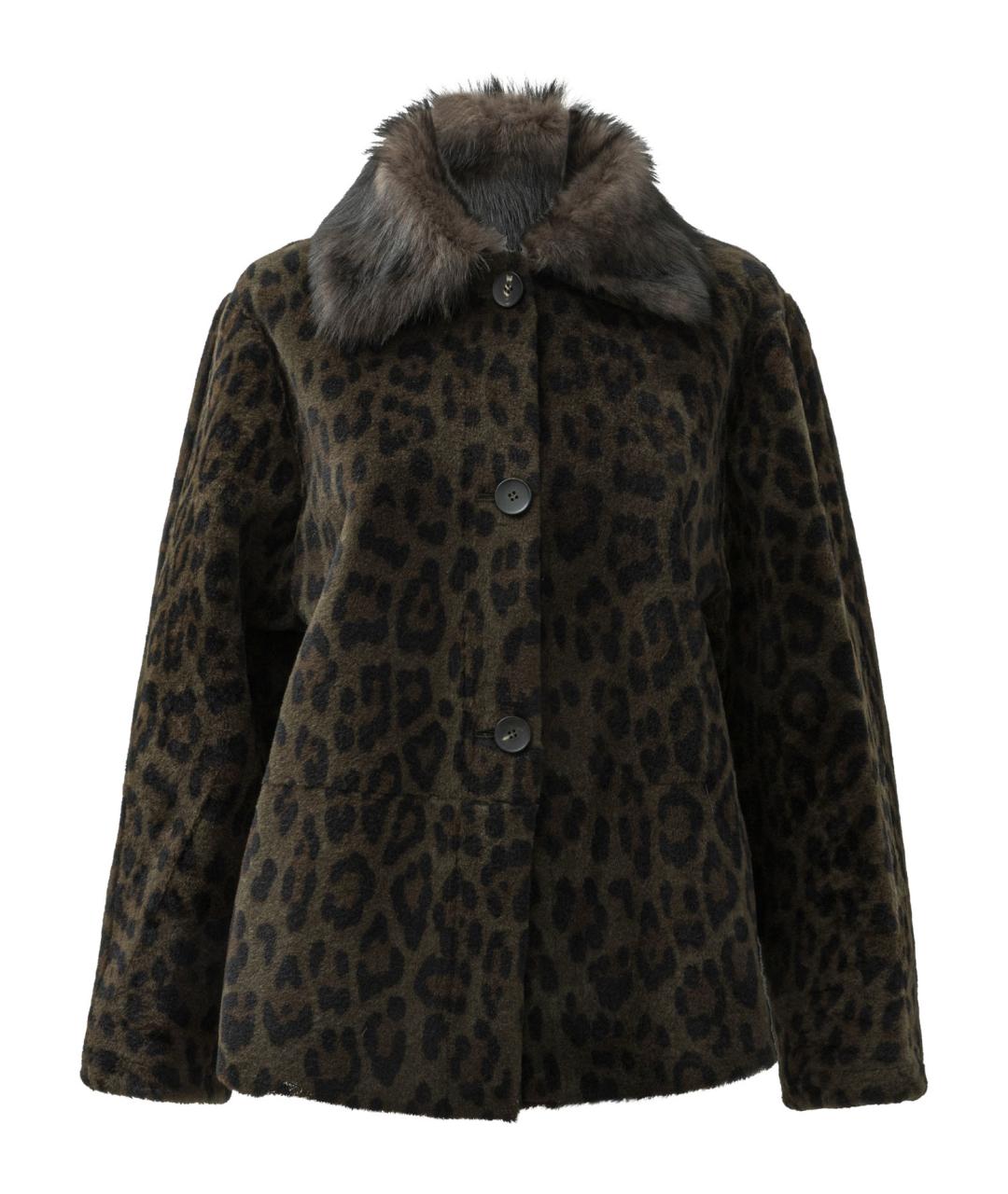 FURLING BY GIANI Зеленые кожаное пальто, фото 1