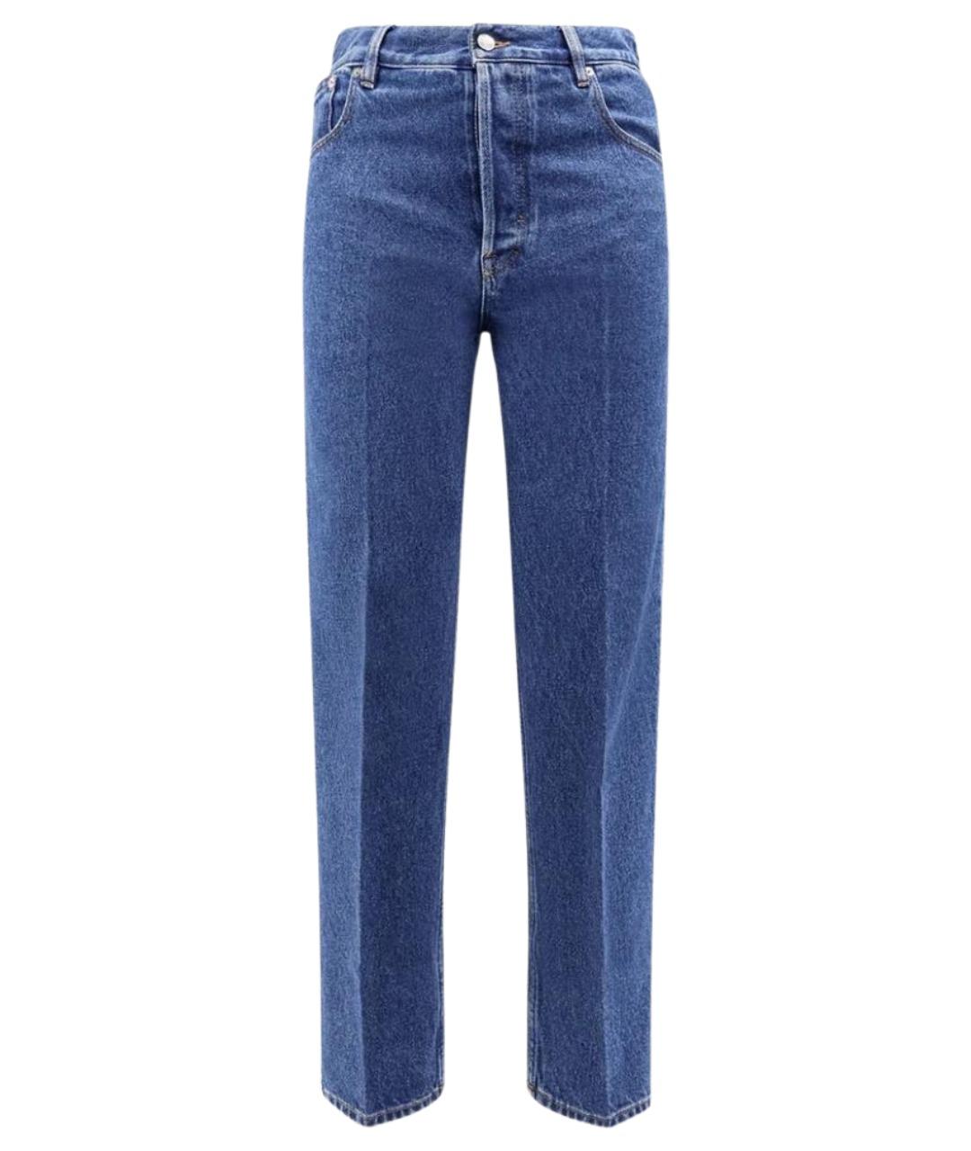 GUCCI Синие хлопковые прямые джинсы, фото 1