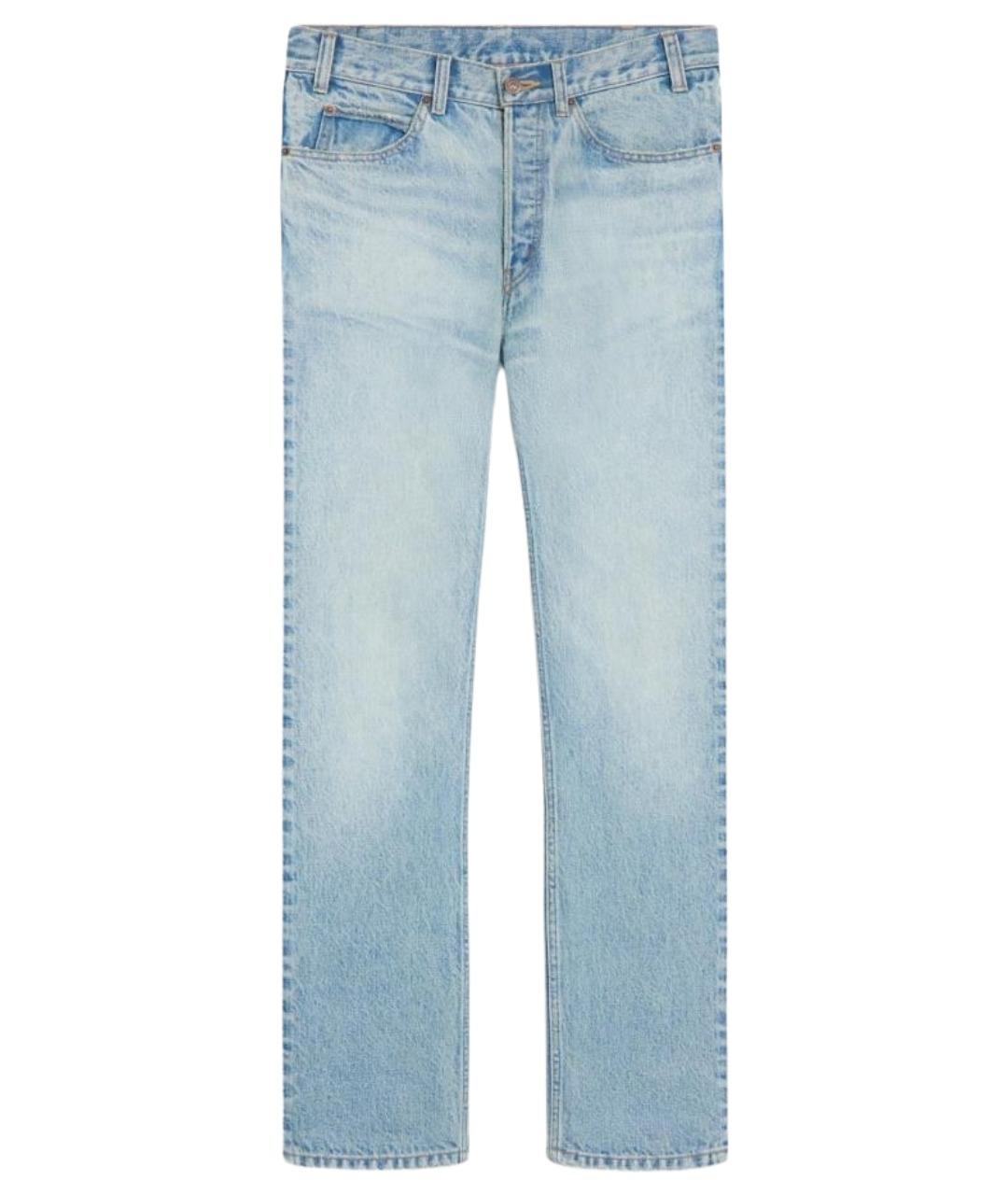 CELINE Голубые хлопковые прямые джинсы, фото 1