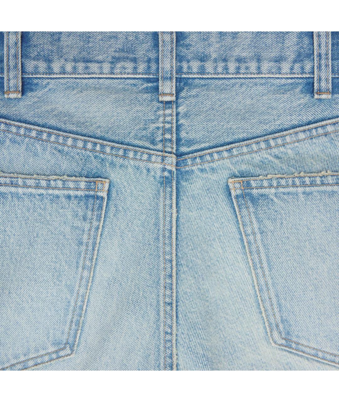CELINE Голубые хлопковые прямые джинсы, фото 3