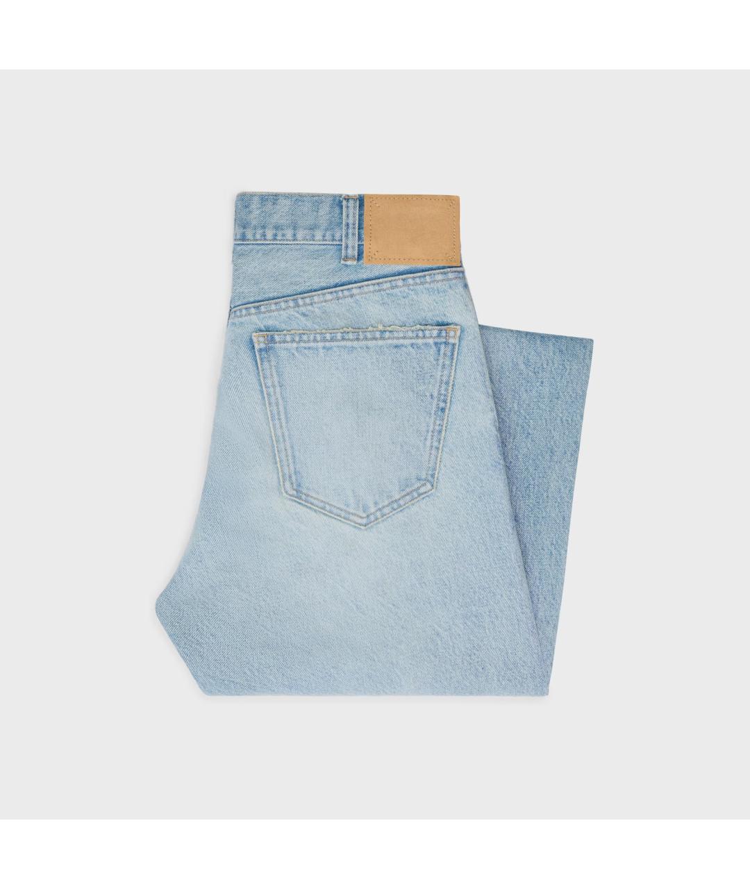 CELINE Голубые хлопковые прямые джинсы, фото 2