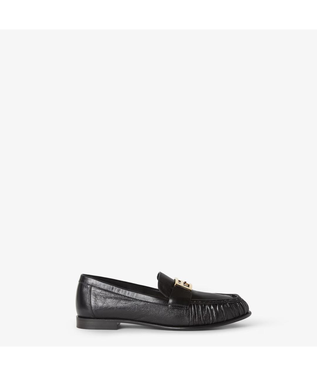 FENDI Черные кожаные лоферы, фото 5