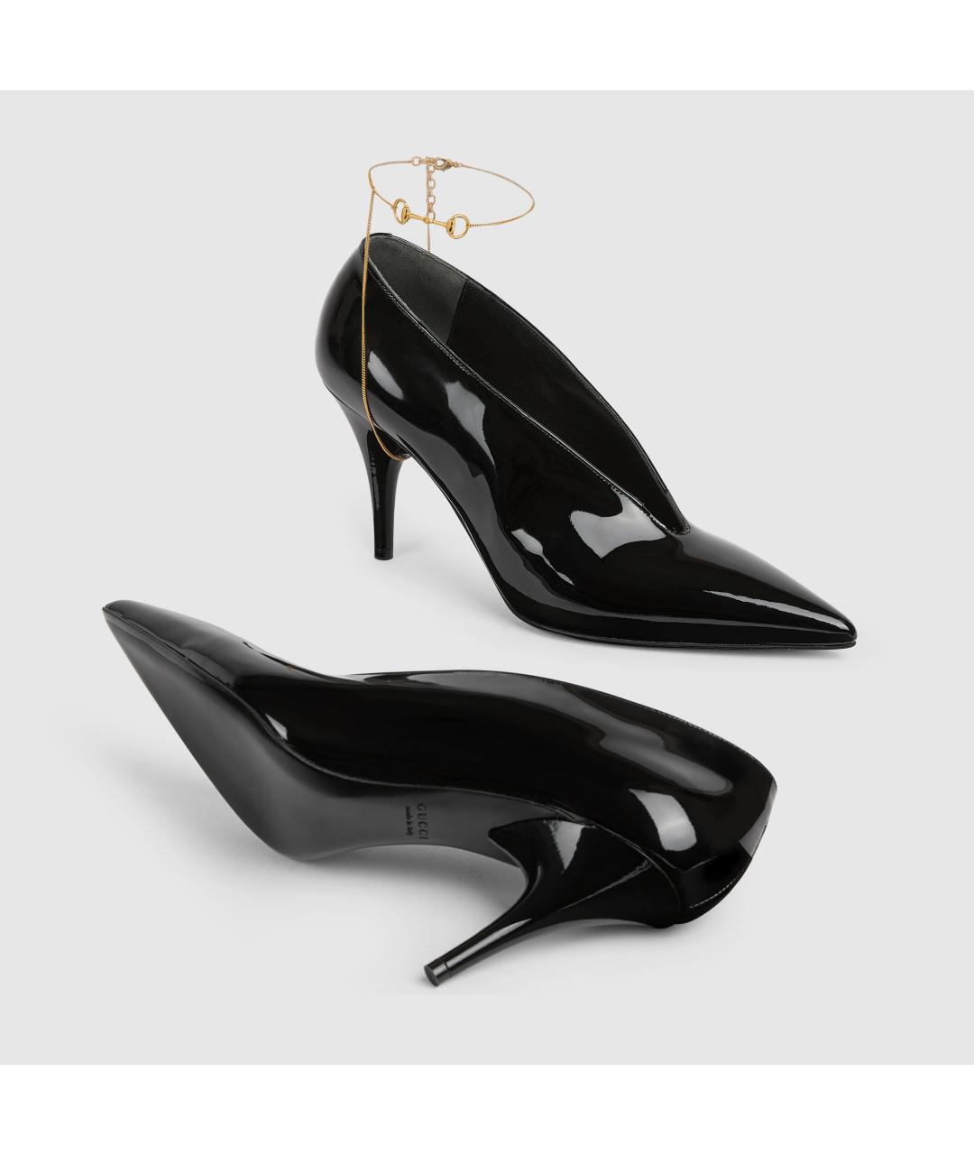 GUCCI Черные туфли из лакированной кожи, фото 3