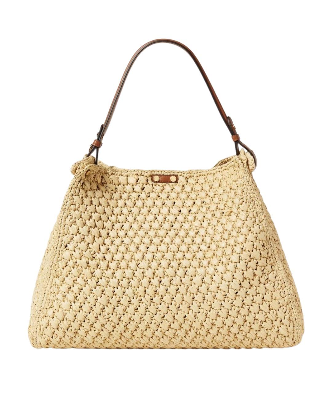 FENDI Бежевая синтетическая сумка тоут, фото 3