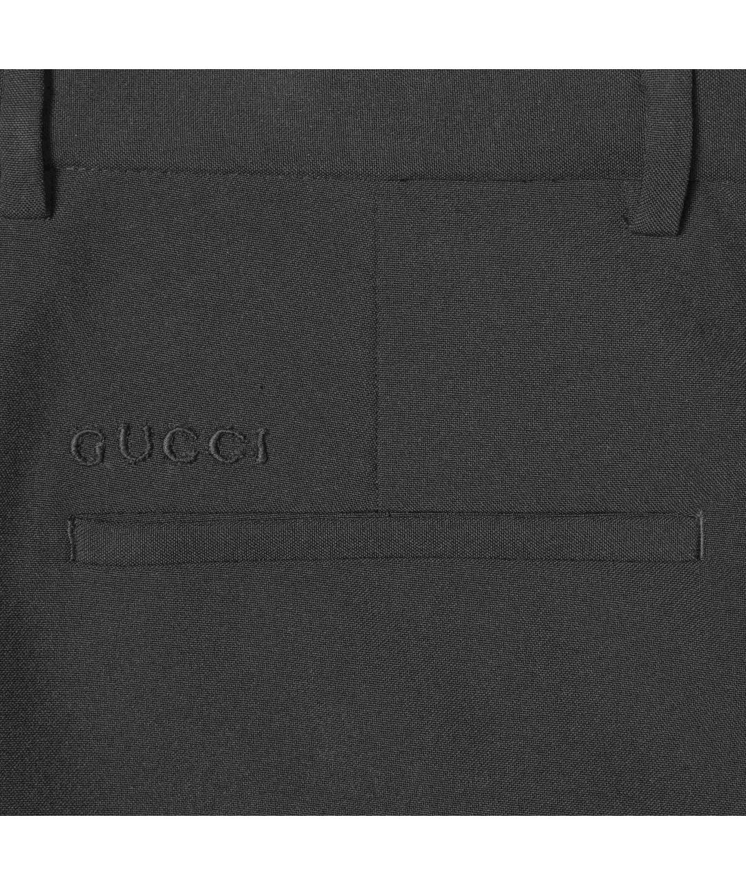 GUCCI Черные полиэстеровые повседневные брюки, фото 2