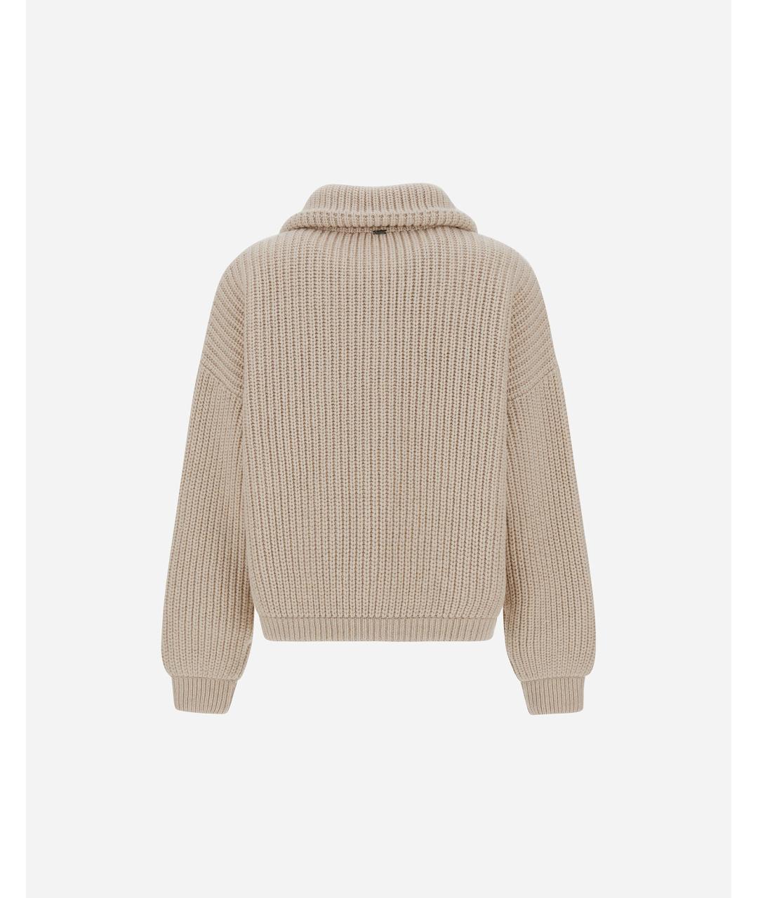 HERNO Бежевый шерстяной джемпер / свитер, фото 3