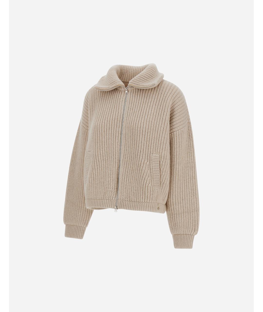 HERNO Бежевый шерстяной джемпер / свитер, фото 2