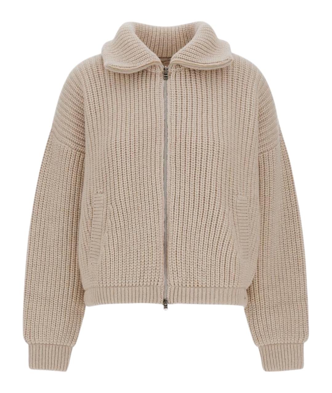 HERNO Бежевый шерстяной джемпер / свитер, фото 1