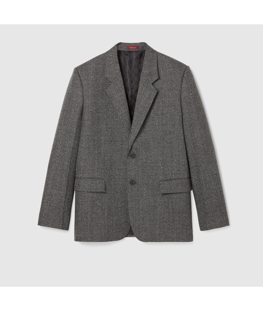 GUCCI Черный шерстяной пиджак, фото 1