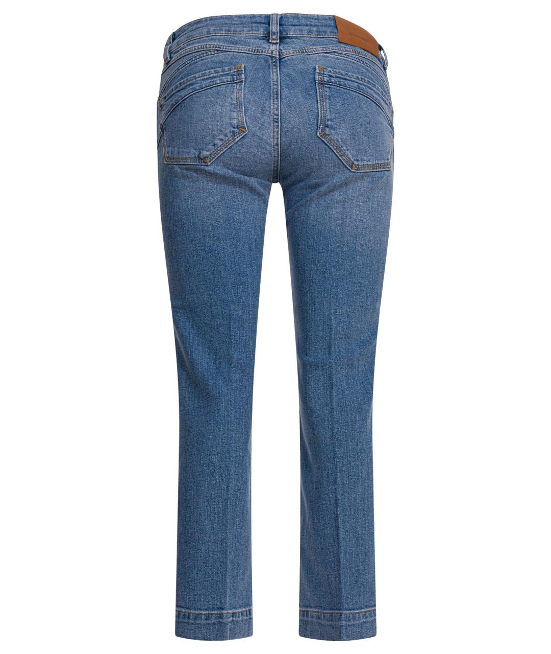 SPORTMAX Синие хлопковые брюки узкие, фото 2