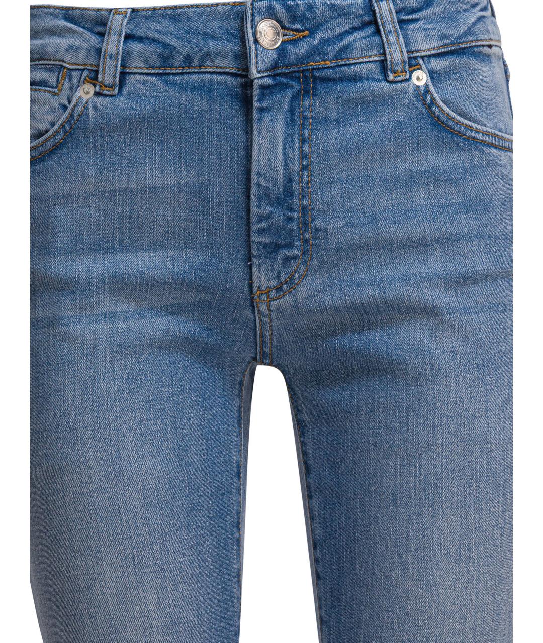 SPORTMAX Синие хлопковые брюки узкие, фото 3