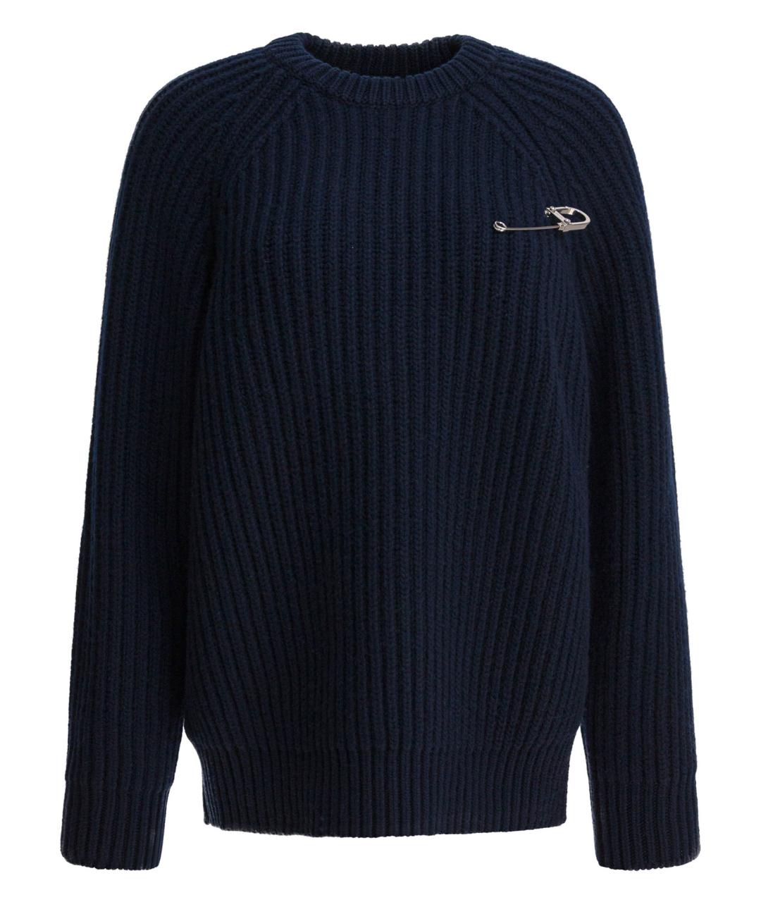 PRADA Темно-синий шерстяной джемпер / свитер, фото 1
