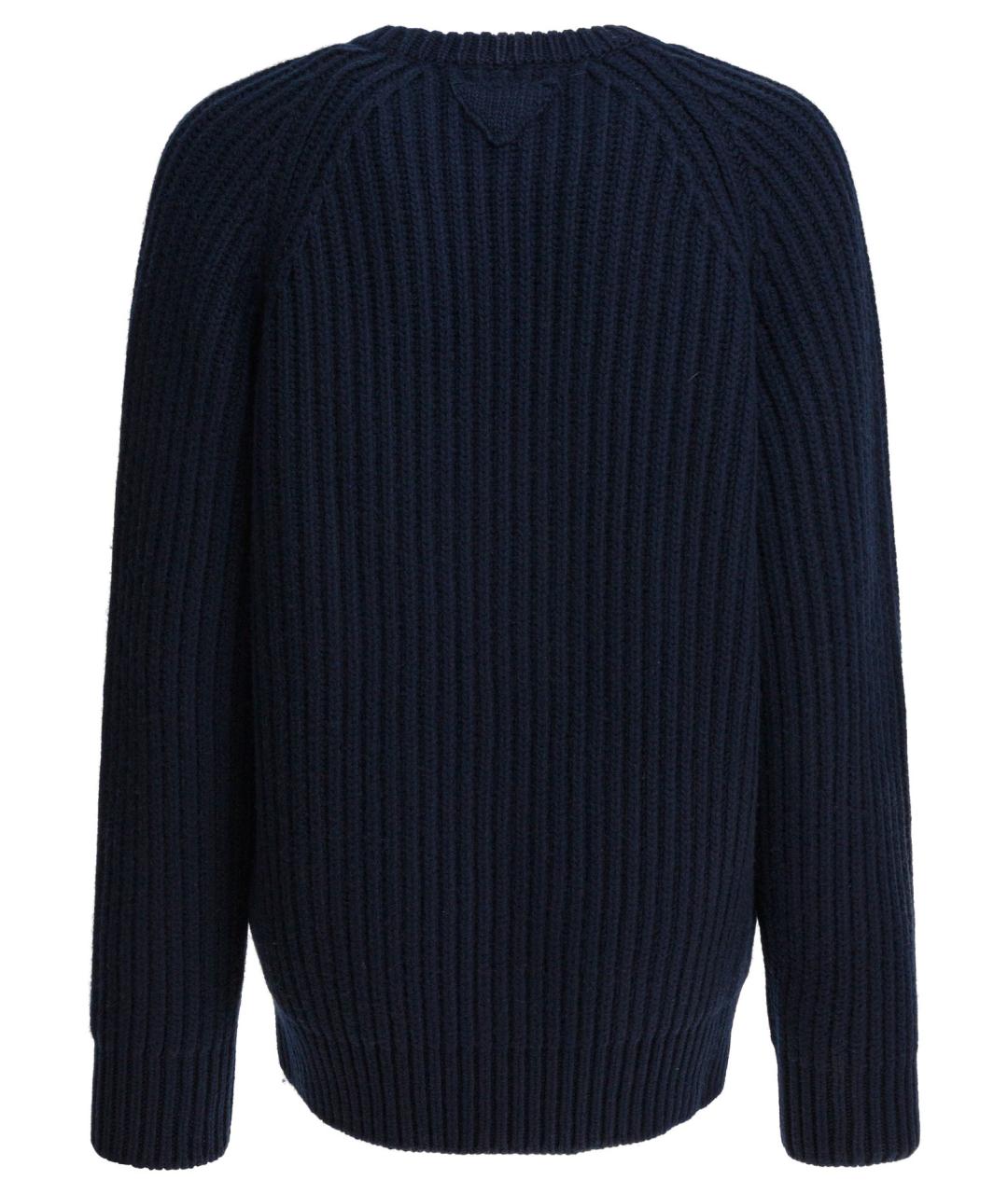 PRADA Темно-синий шерстяной джемпер / свитер, фото 2