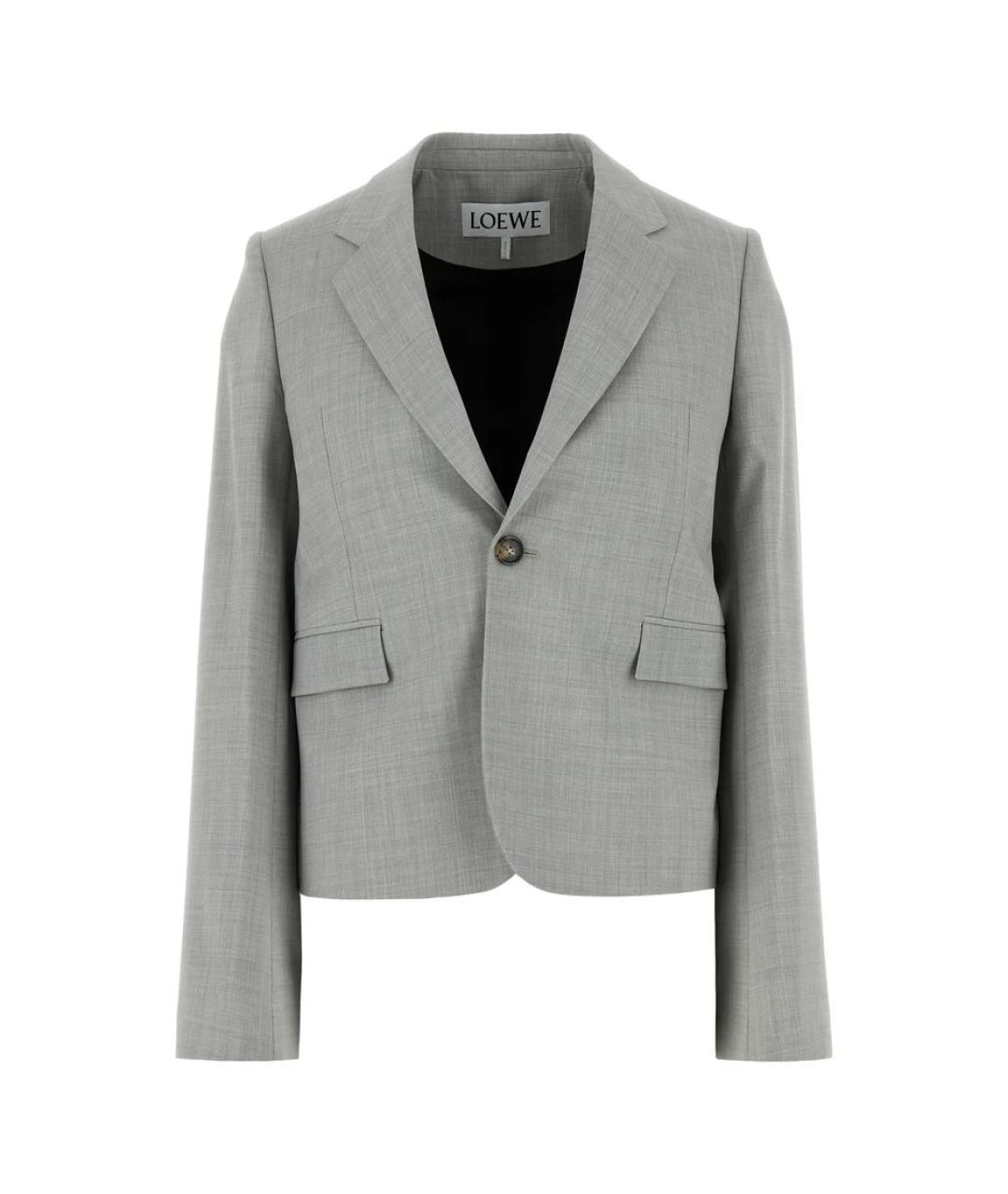 LOEWE Серый шерстяной жакет/пиджак, фото 1