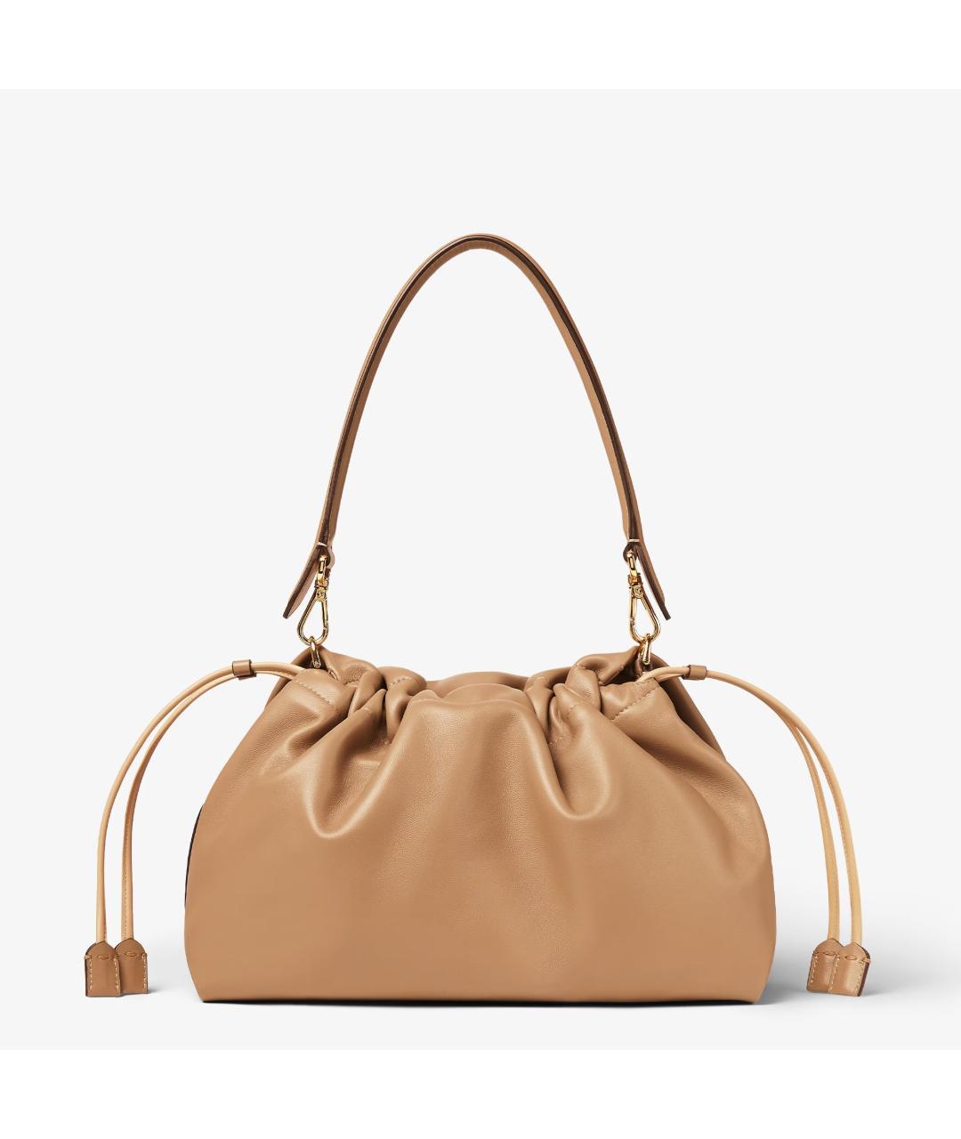 FENDI Бежевая кожаная сумка через плечо, фото 3