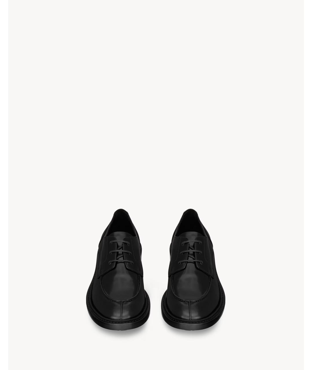 SAINT LAURENT Черные кожаные туфли, фото 2