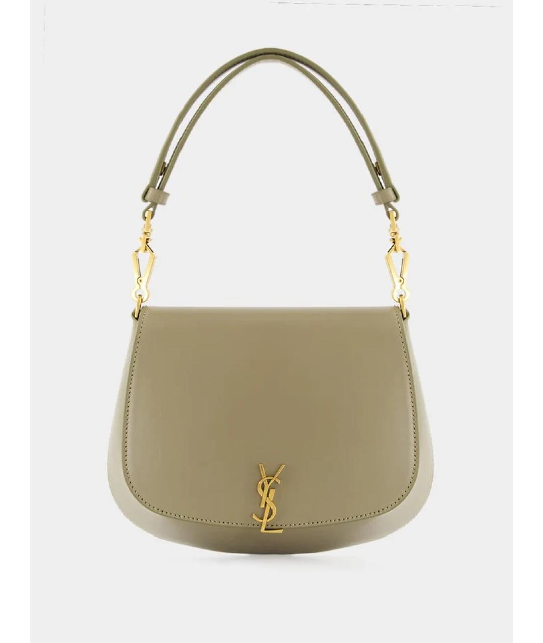 SAINT LAURENT Зеленая кожаная сумка через плечо, фото 1