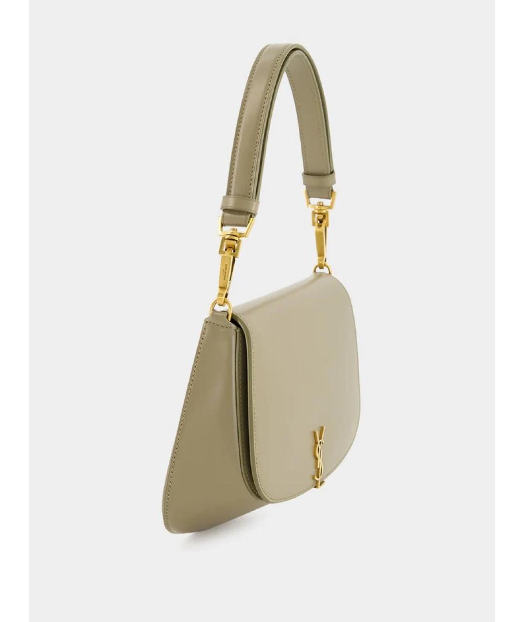 SAINT LAURENT Зеленая кожаная сумка через плечо, фото 2