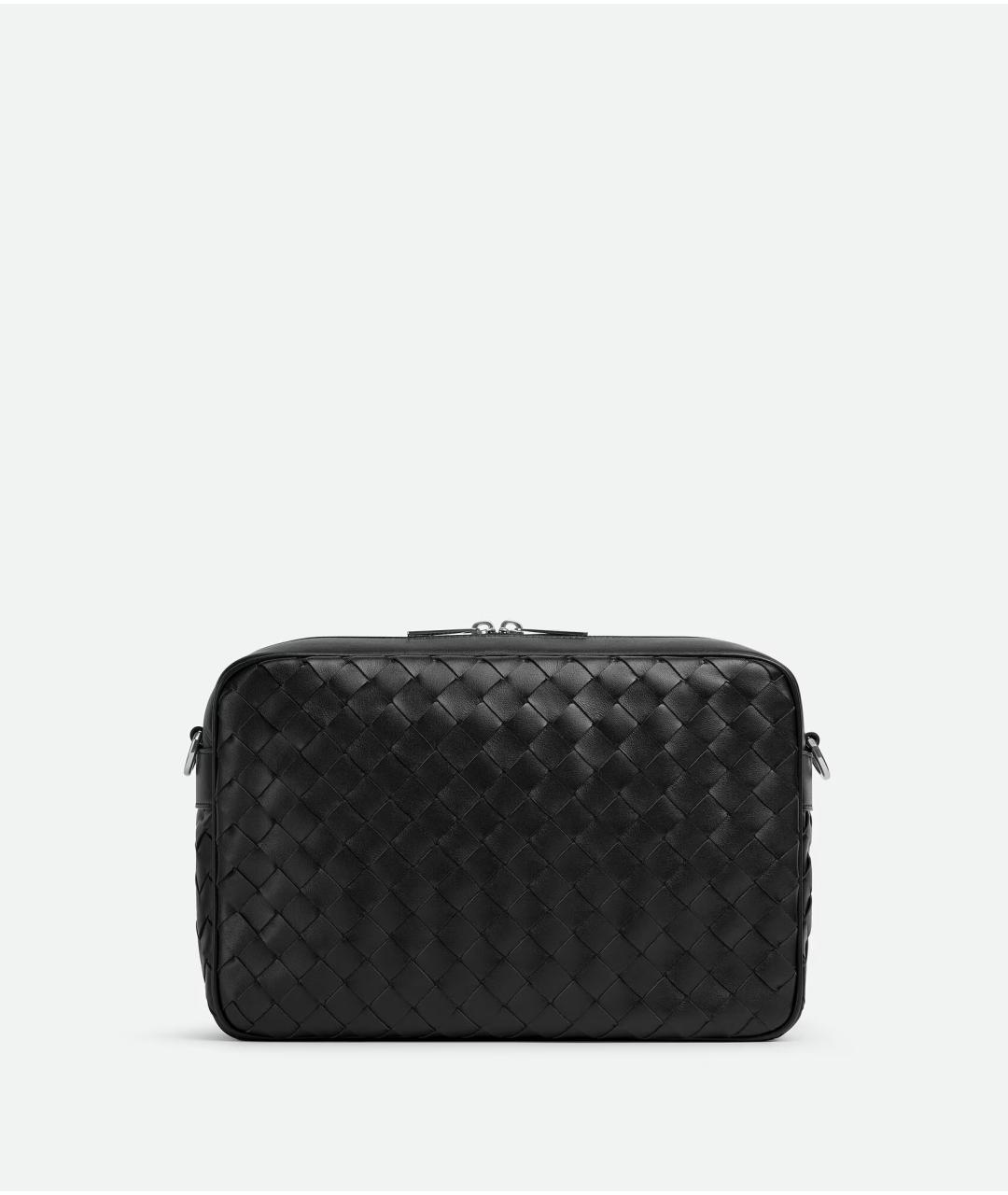 BOTTEGA VENETA Черная кожаная сумка на плечо, фото 4