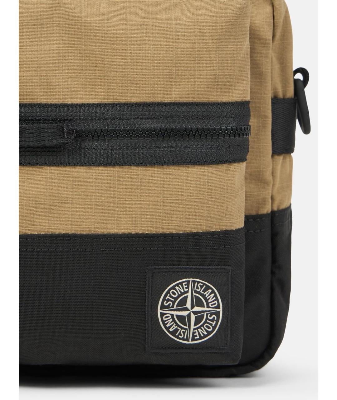 STONE ISLAND Бежевая сумка на плечо из искусственной кожи, фото 5