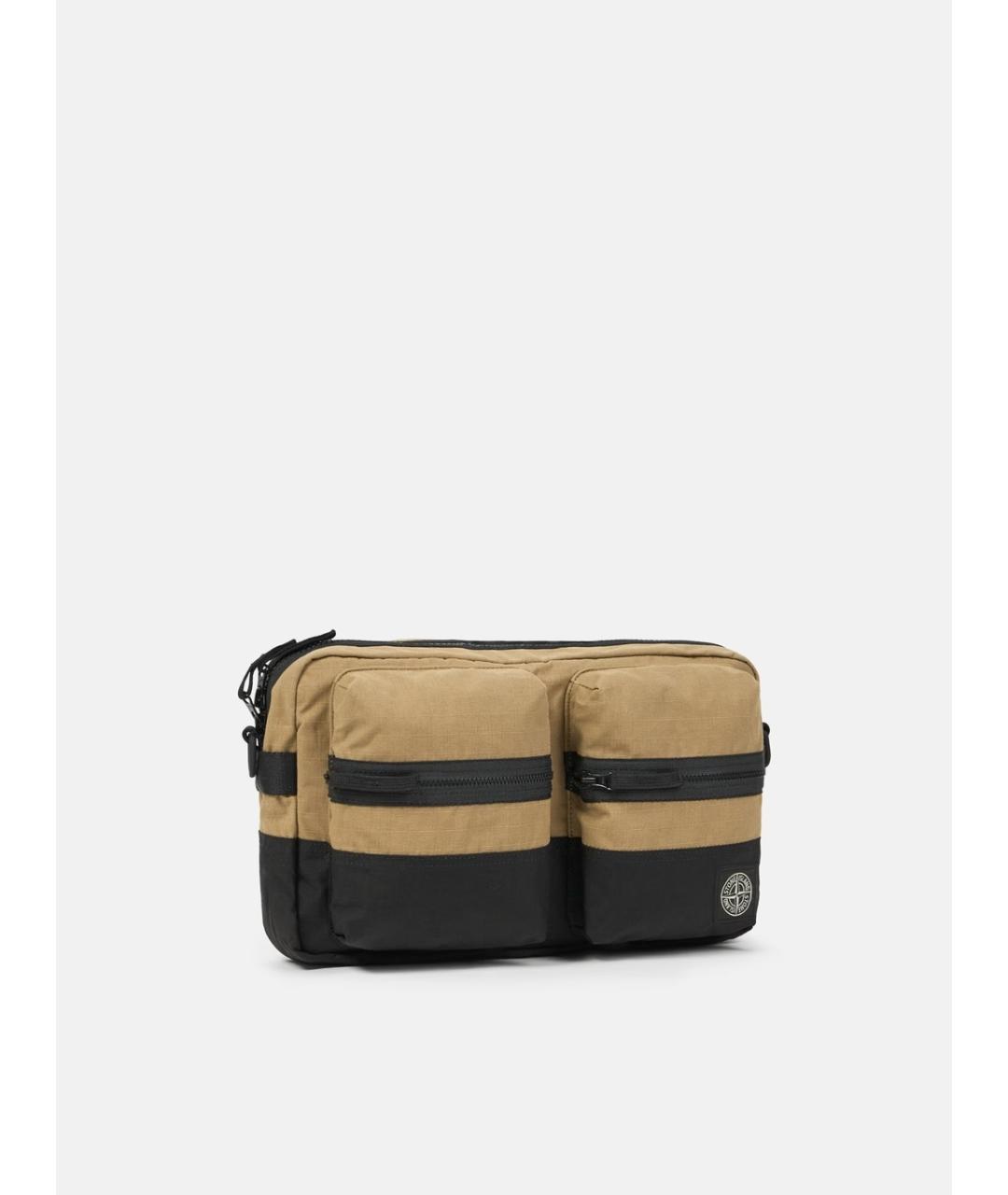 STONE ISLAND Бежевая сумка на плечо из искусственной кожи, фото 3