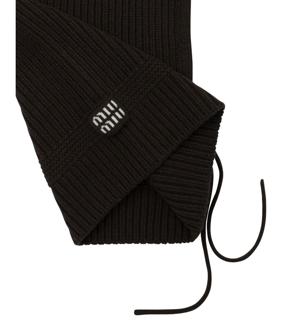 MIU MIU Коричневый шерстяной капюшон, фото 3