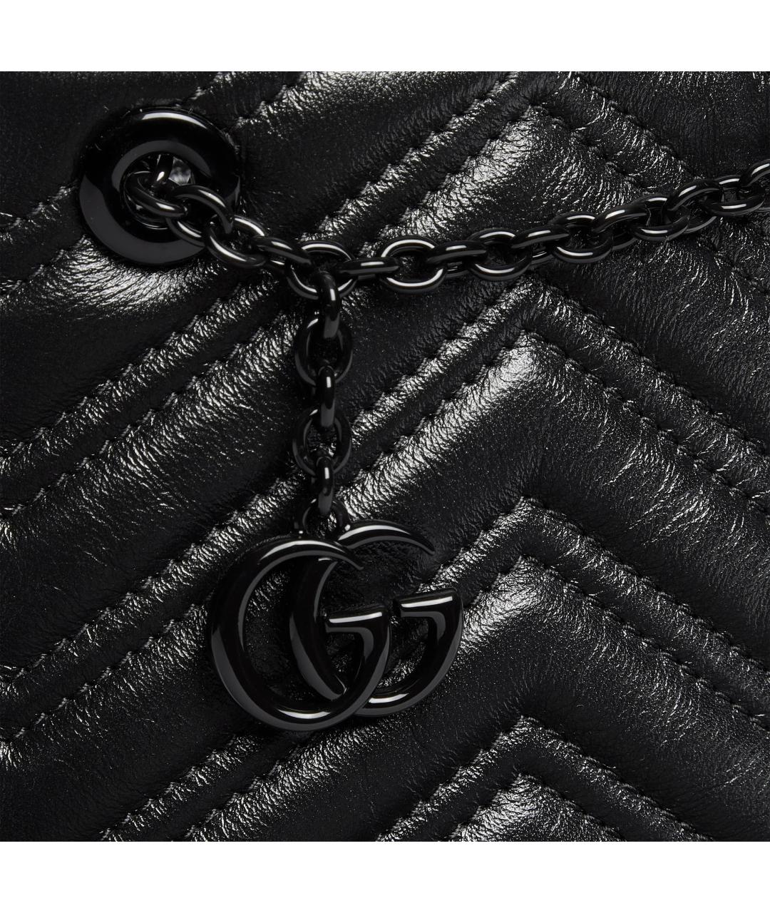 GUCCI Черная кожаная сумка через плечо, фото 2