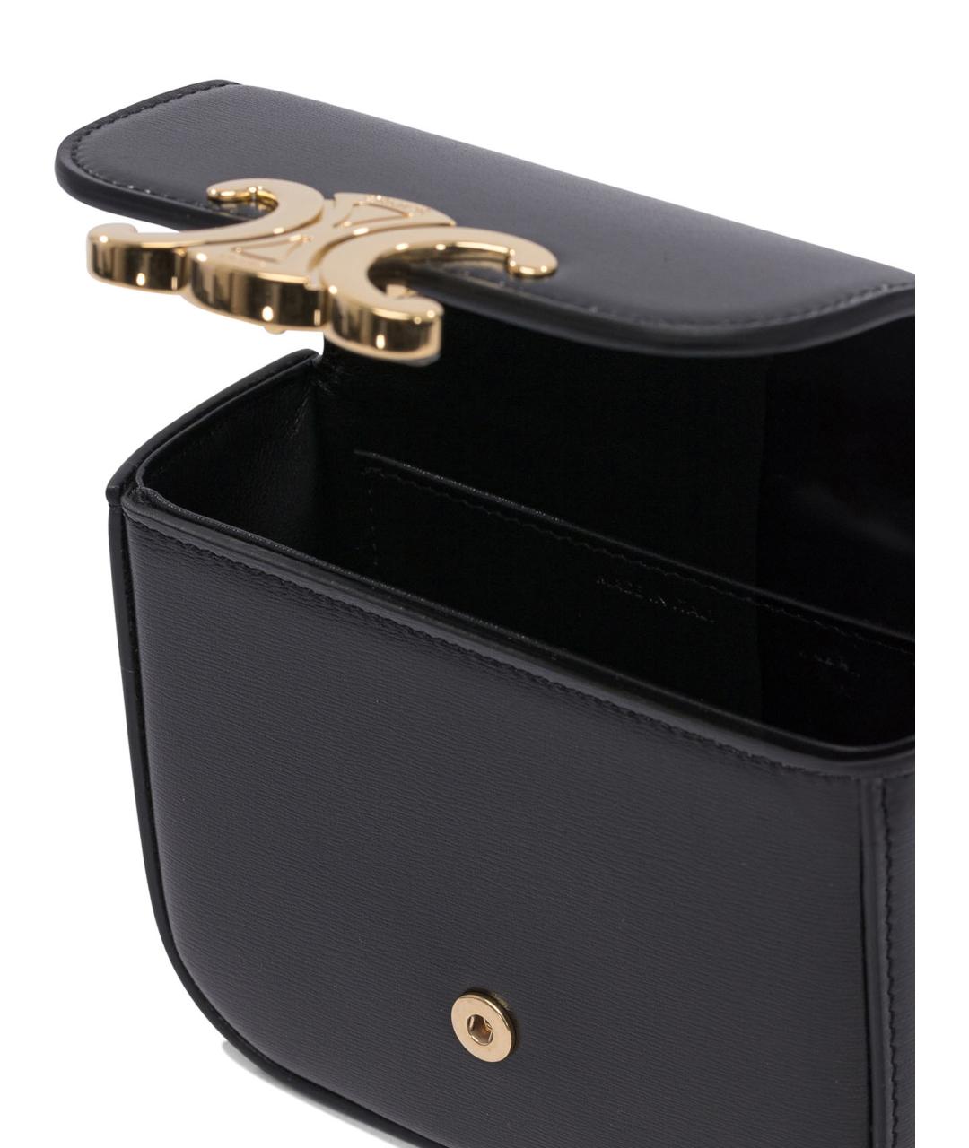 CELINE Черная кожаная сумка через плечо, фото 5