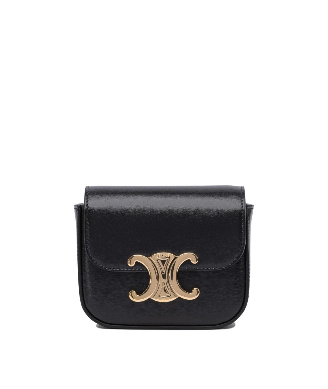 CELINE Черная кожаная сумка через плечо, фото 1