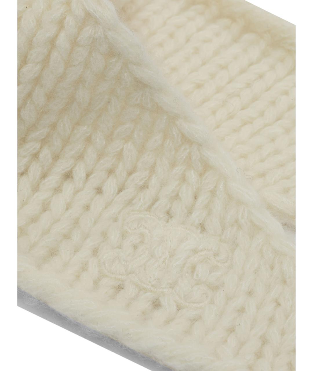 CELINE Белый кашемировый шарф, фото 4