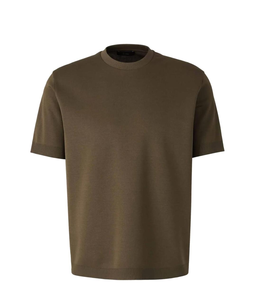 HERNO Зеленая хлопковая футболка, фото 1