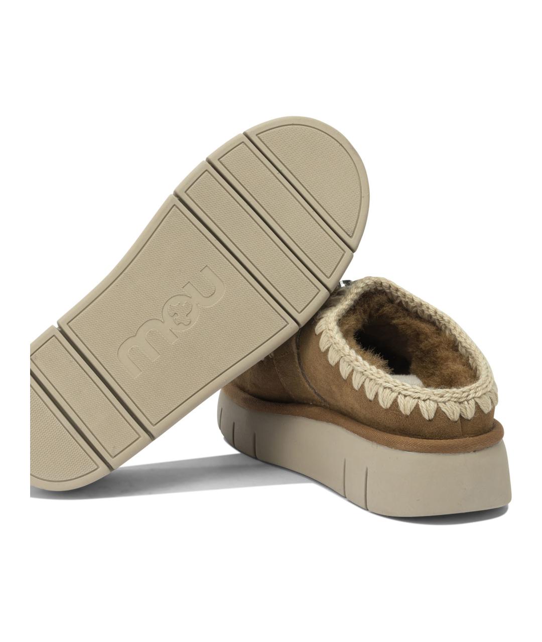 MOU Бежевые замшевые ботинки, фото 5