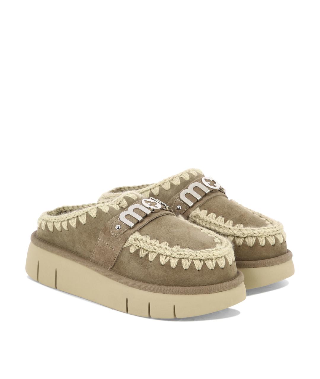 MOU Серые замшевые мюли, фото 2