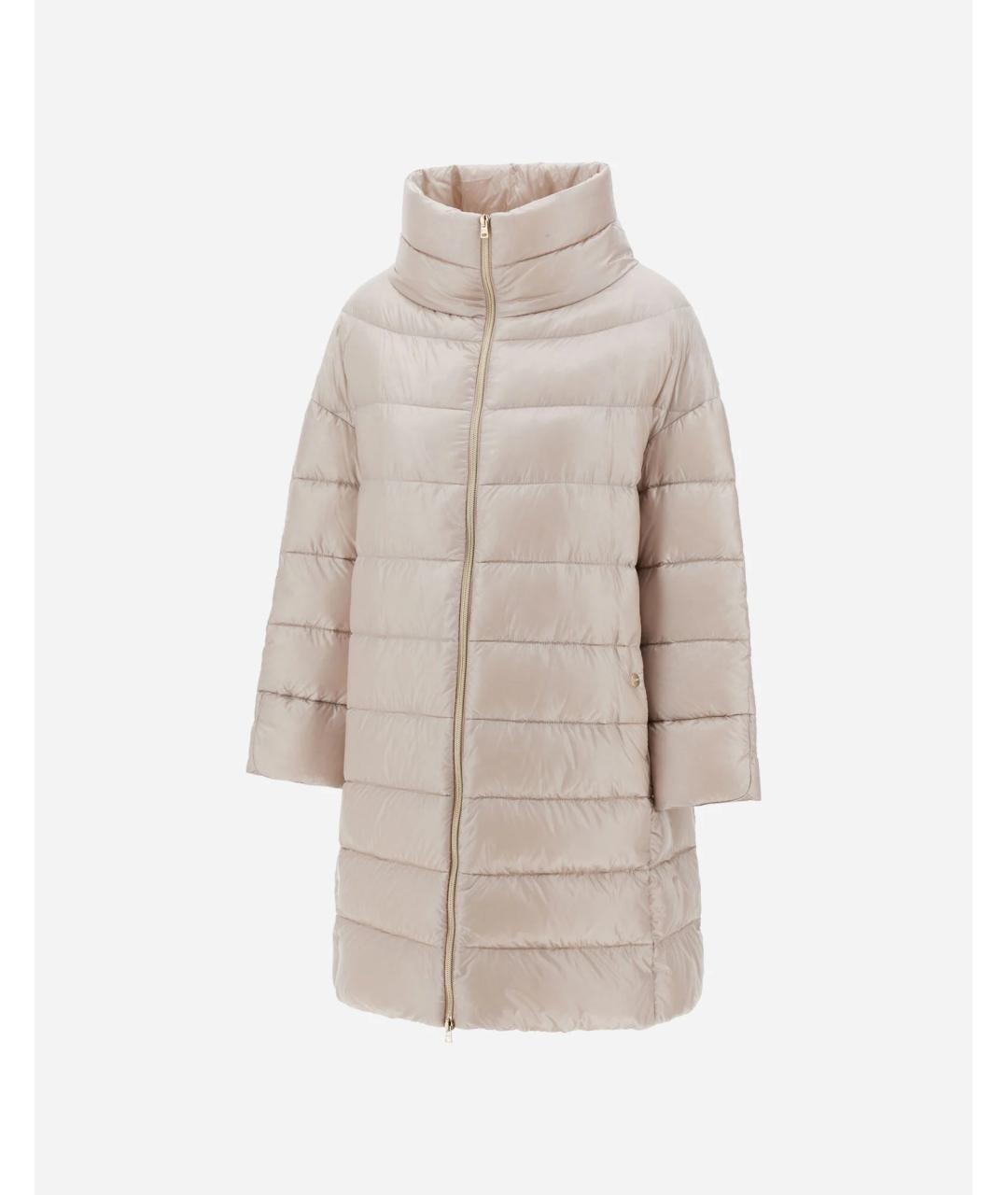 HERNO Бежевый полиамидовый пуховик, фото 2