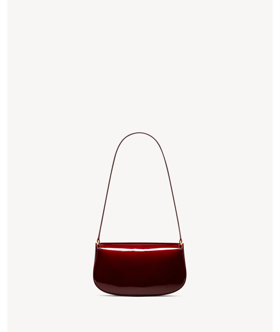 SAINT LAURENT Бордовая сумка через плечо из лакированной кожи, фото 6