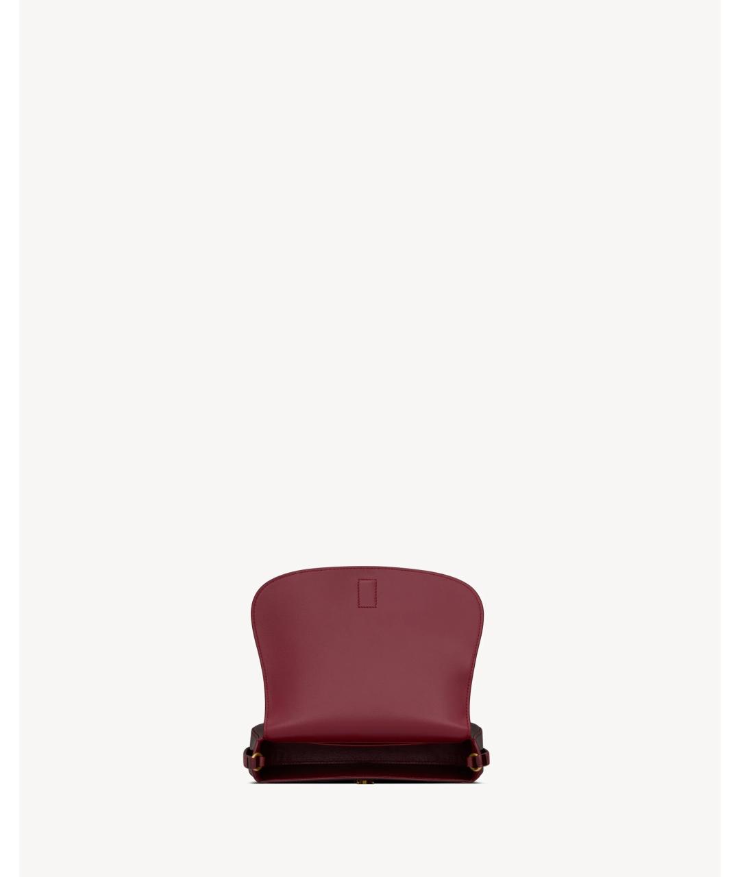 SAINT LAURENT Бордовая сумка через плечо из лакированной кожи, фото 4