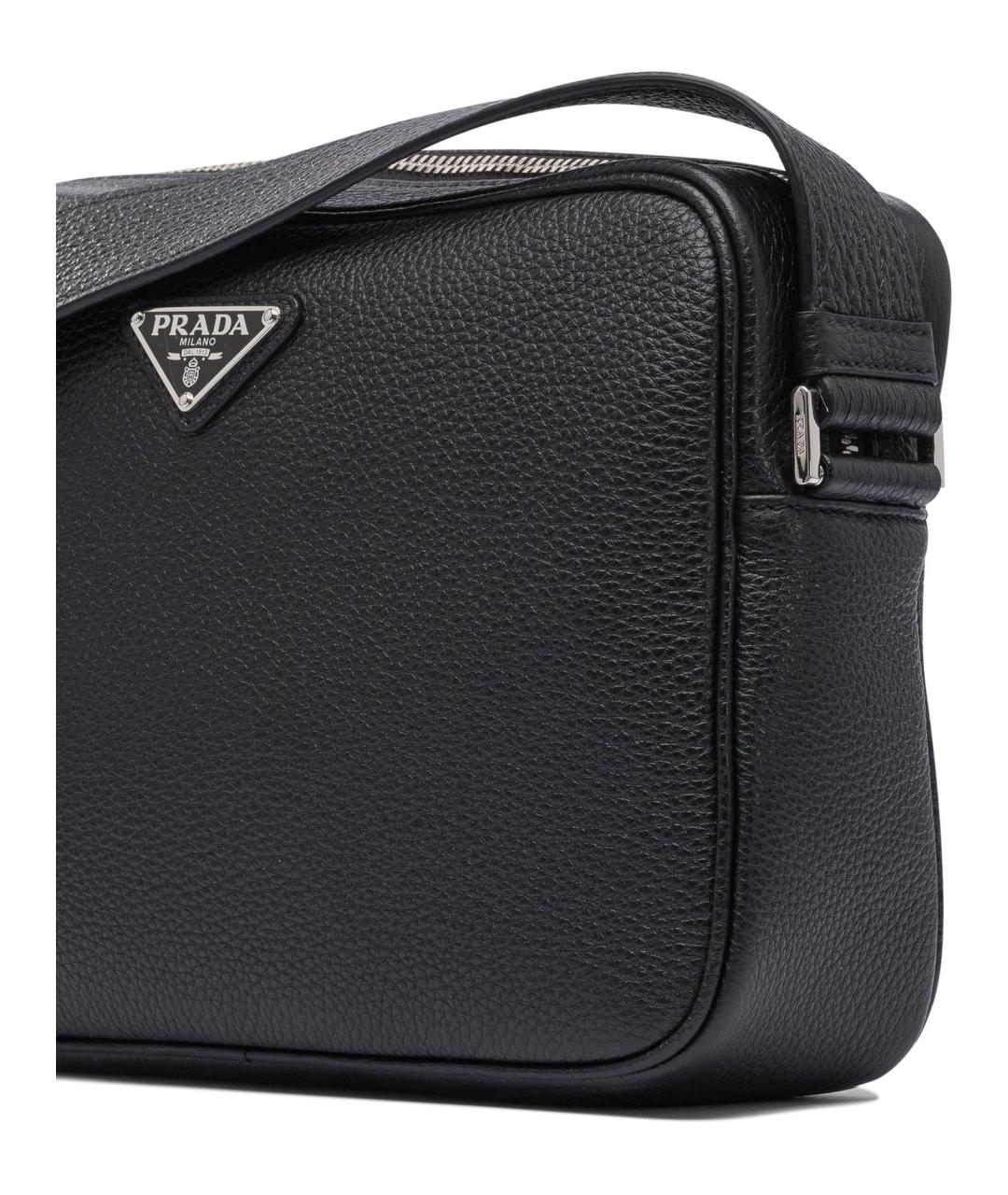 PRADA Черная кожаная сумка на плечо, фото 4
