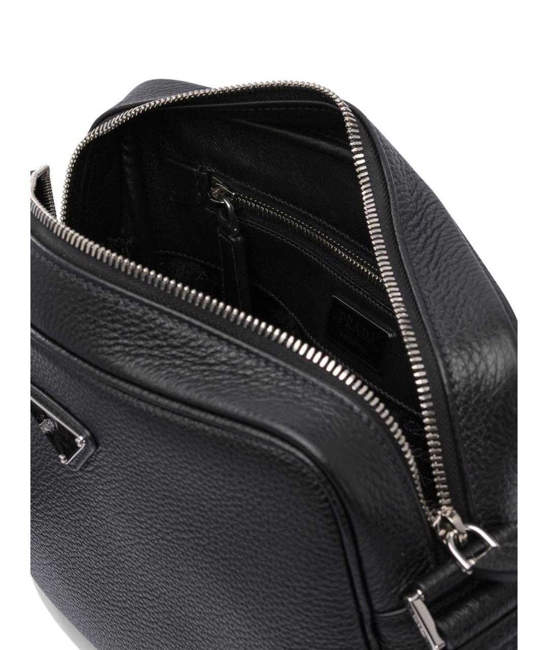 PRADA Черная кожаная сумка на плечо, фото 5