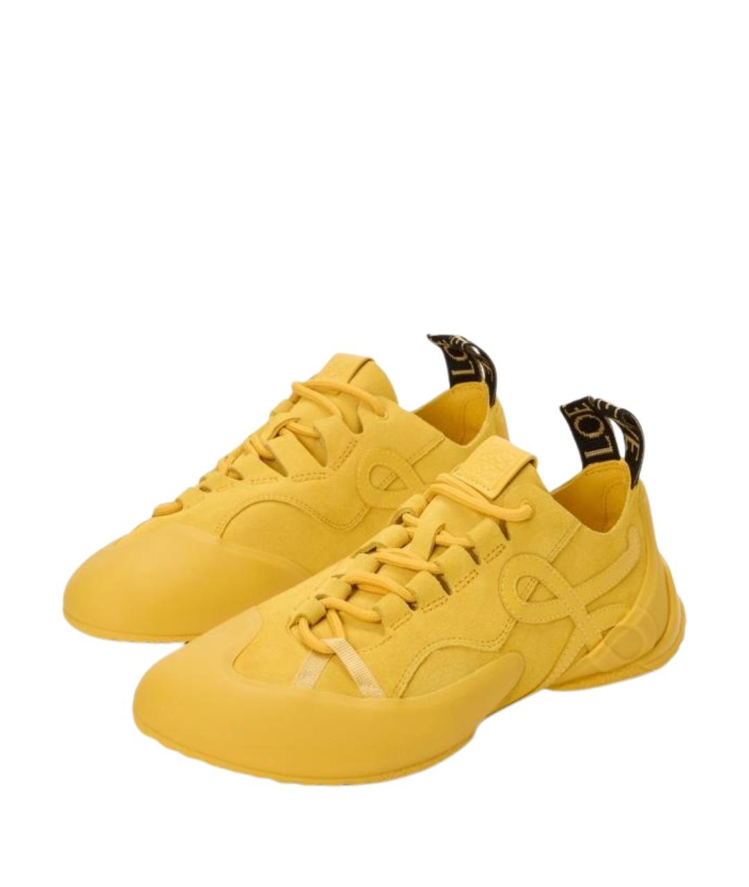 LOEWE Желтые кожаные кроссовки, фото 2