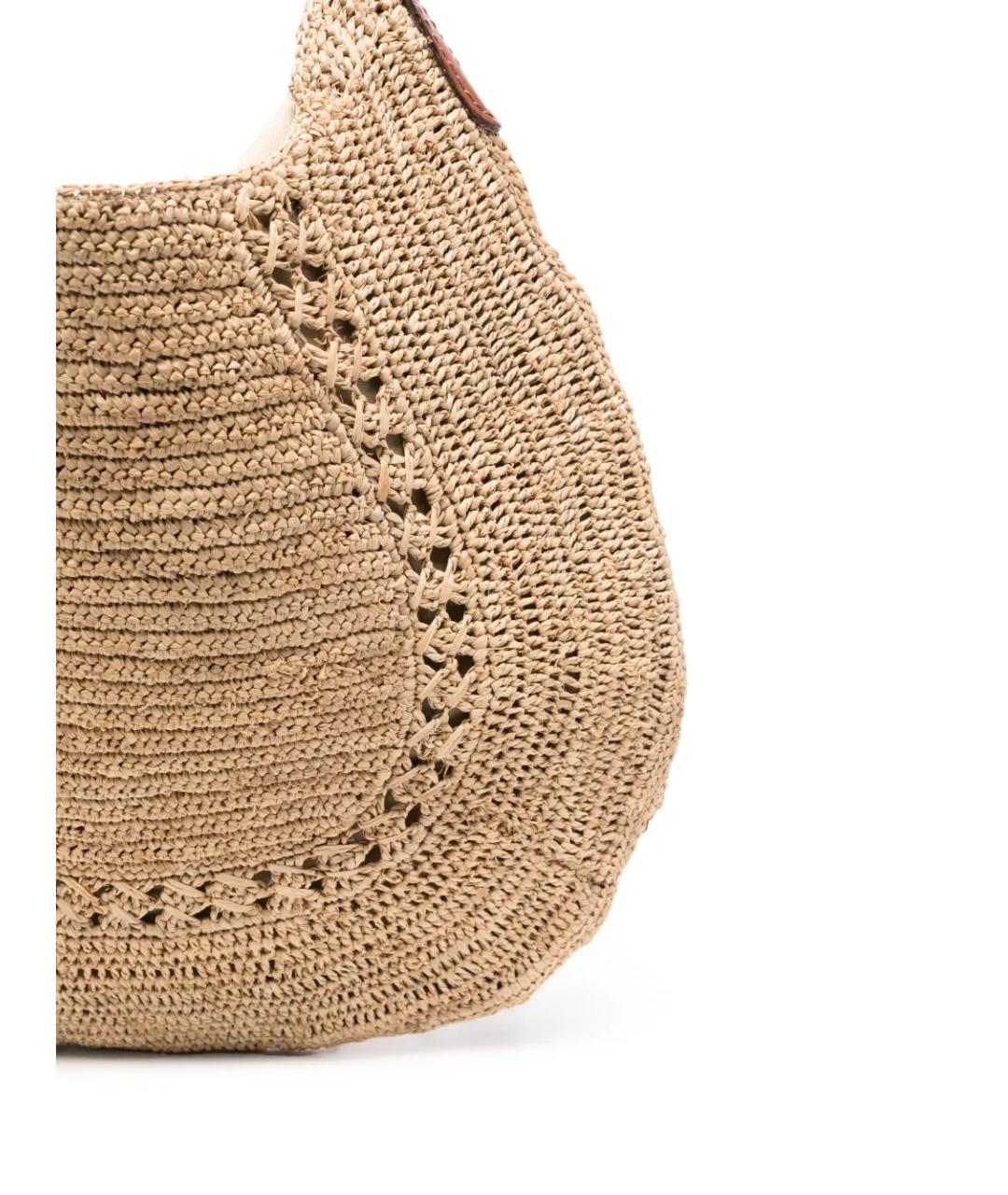 IBELIV Бежевая пелетеная сумка с короткими ручками, фото 3