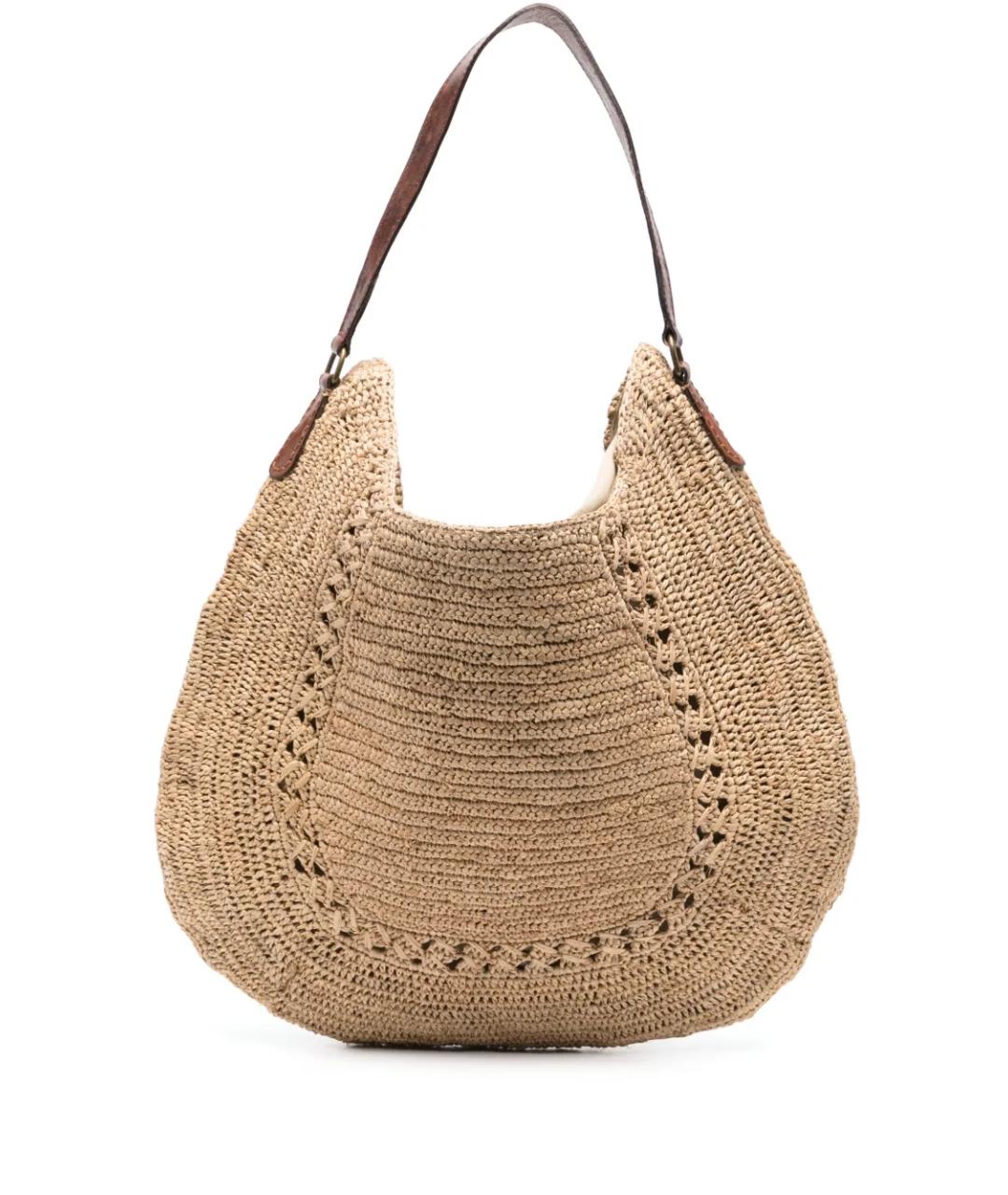 IBELIV Бежевая пелетеная сумка с короткими ручками, фото 1