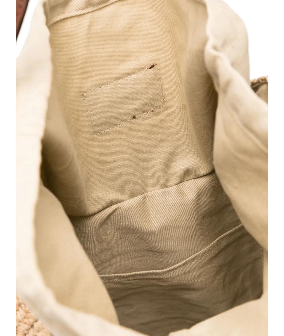 IBELIV Бежевая пелетеная сумка с короткими ручками, фото 4