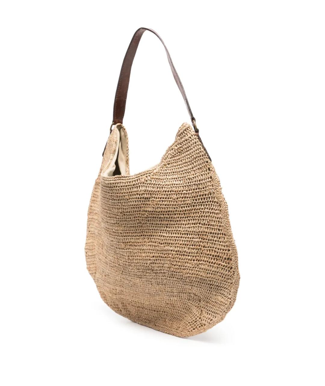 IBELIV Бежевая пелетеная сумка с короткими ручками, фото 2