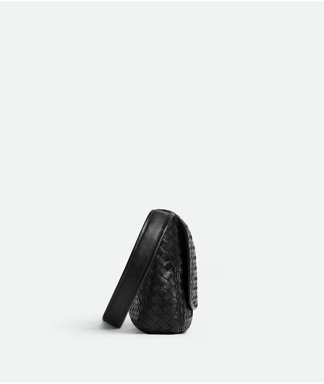 BOTTEGA VENETA Черная кожаная сумка на плечо, фото 4