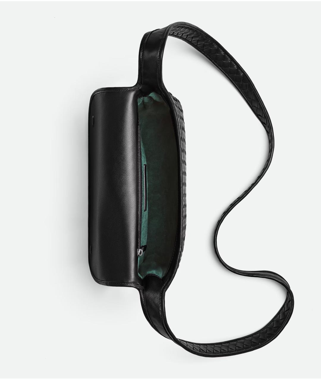 BOTTEGA VENETA Черная кожаная сумка на плечо, фото 3